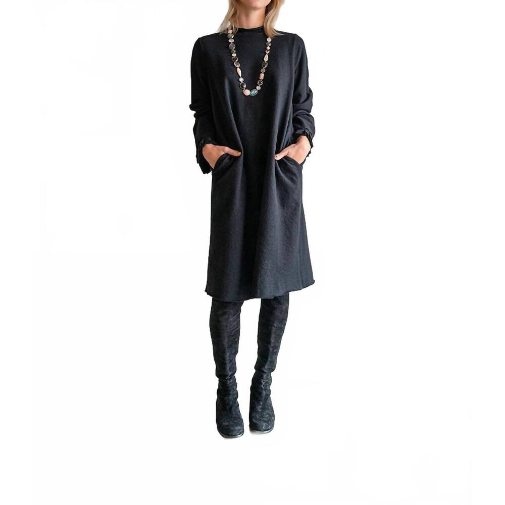 NEW KATHARINA HOVMAN fashion wool knit pullover dress in black